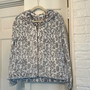 Ugg front zip leopard print hooded sweatshirt
